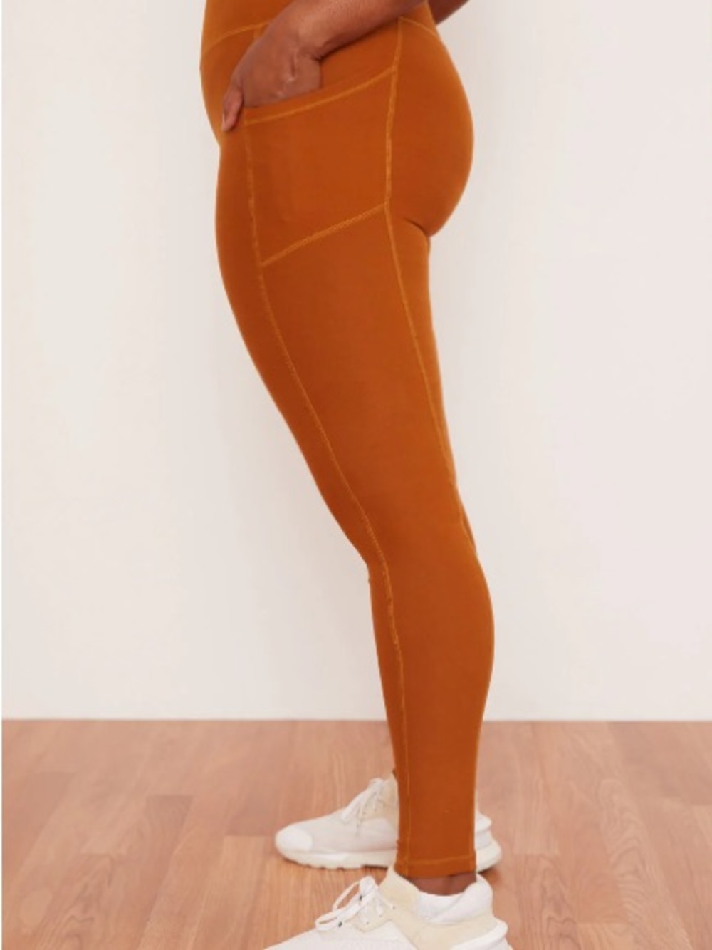 Wolven High-Rise Pocket Leggings in Turmeric (XS)